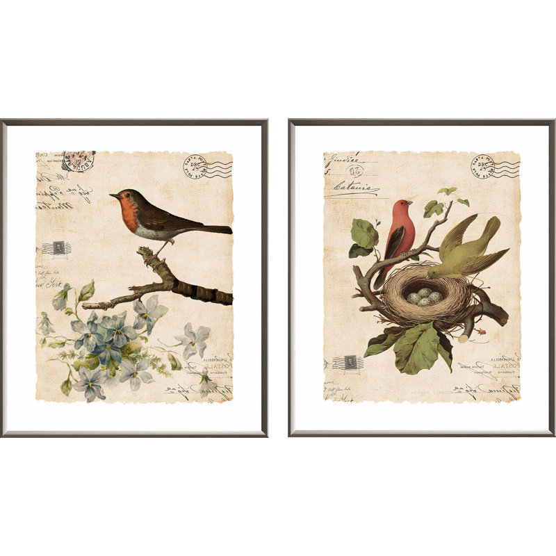 August Grove® Birds 2 Piece Framed Wall Art Set & Reviews Wayfair